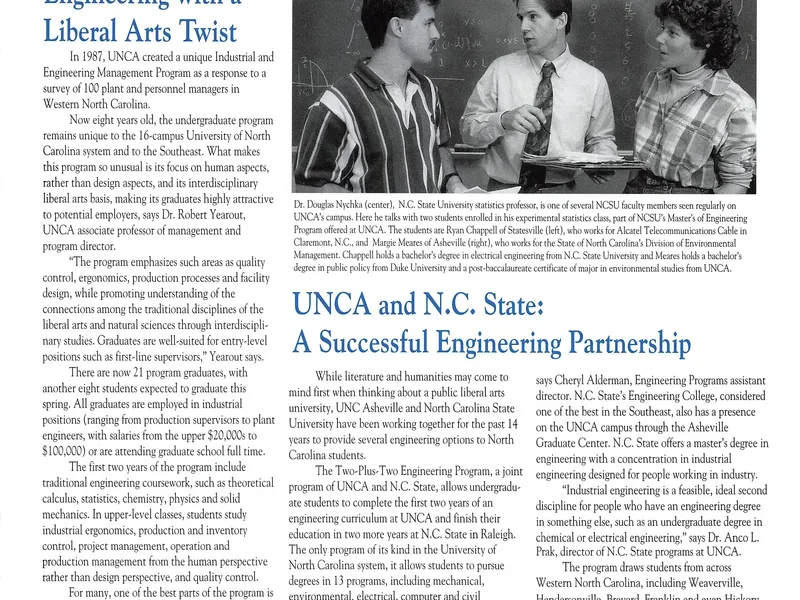 UNCA Today December 1995-January 1996